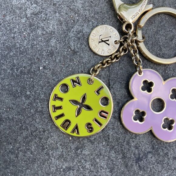LOUIS VUITTON Key ring holder Key chain Bag charm AUTH Portocre Looping - Picture 2 of 9